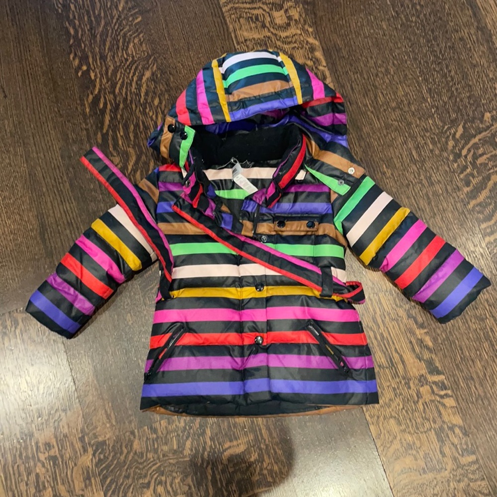 Rykiel Enfant puffer stripe size 2 rare good vintage DOWN jacket